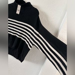 New York and Co. Soho Black and White Striped Sweater
